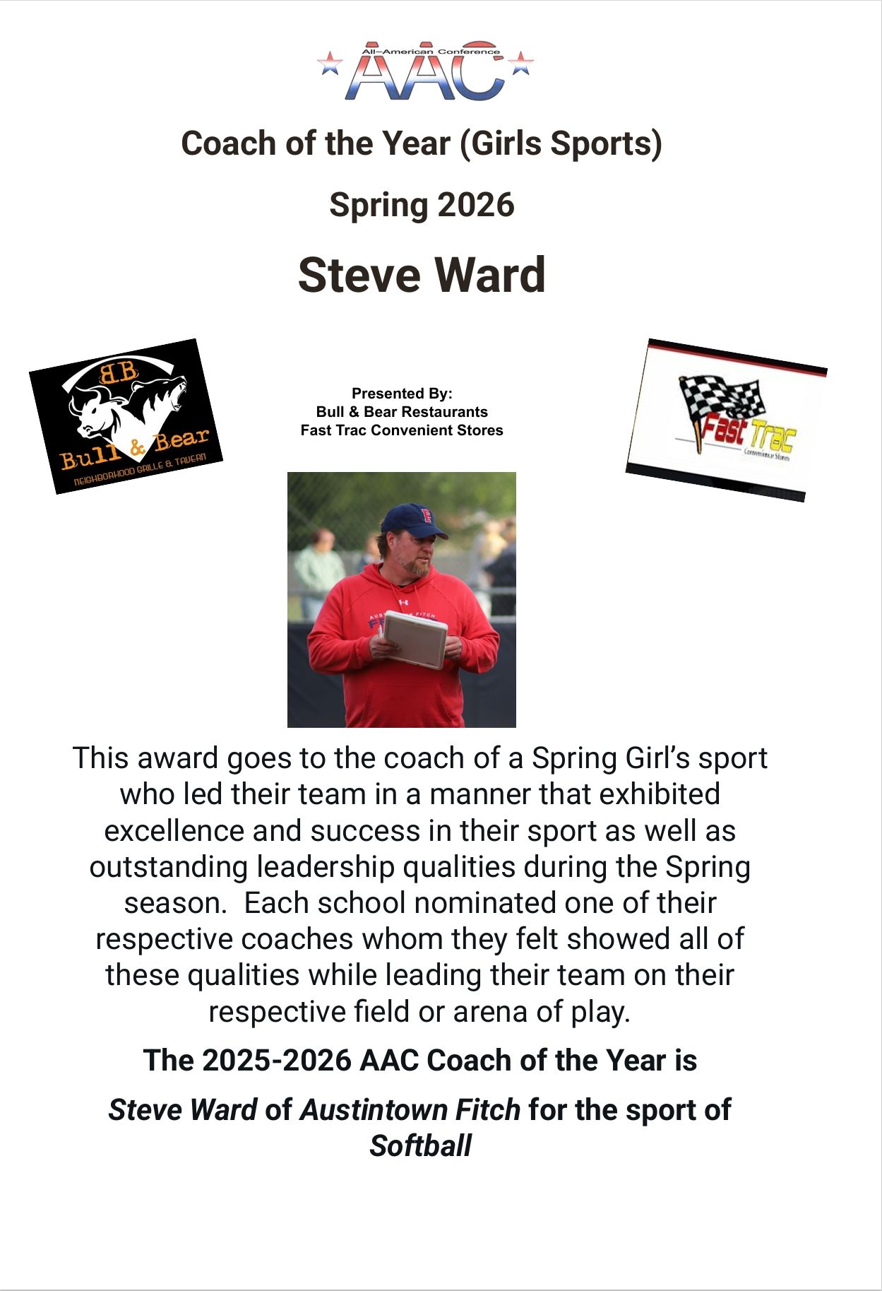 Steve Ward Coach Of The Year Poster 1778883124665